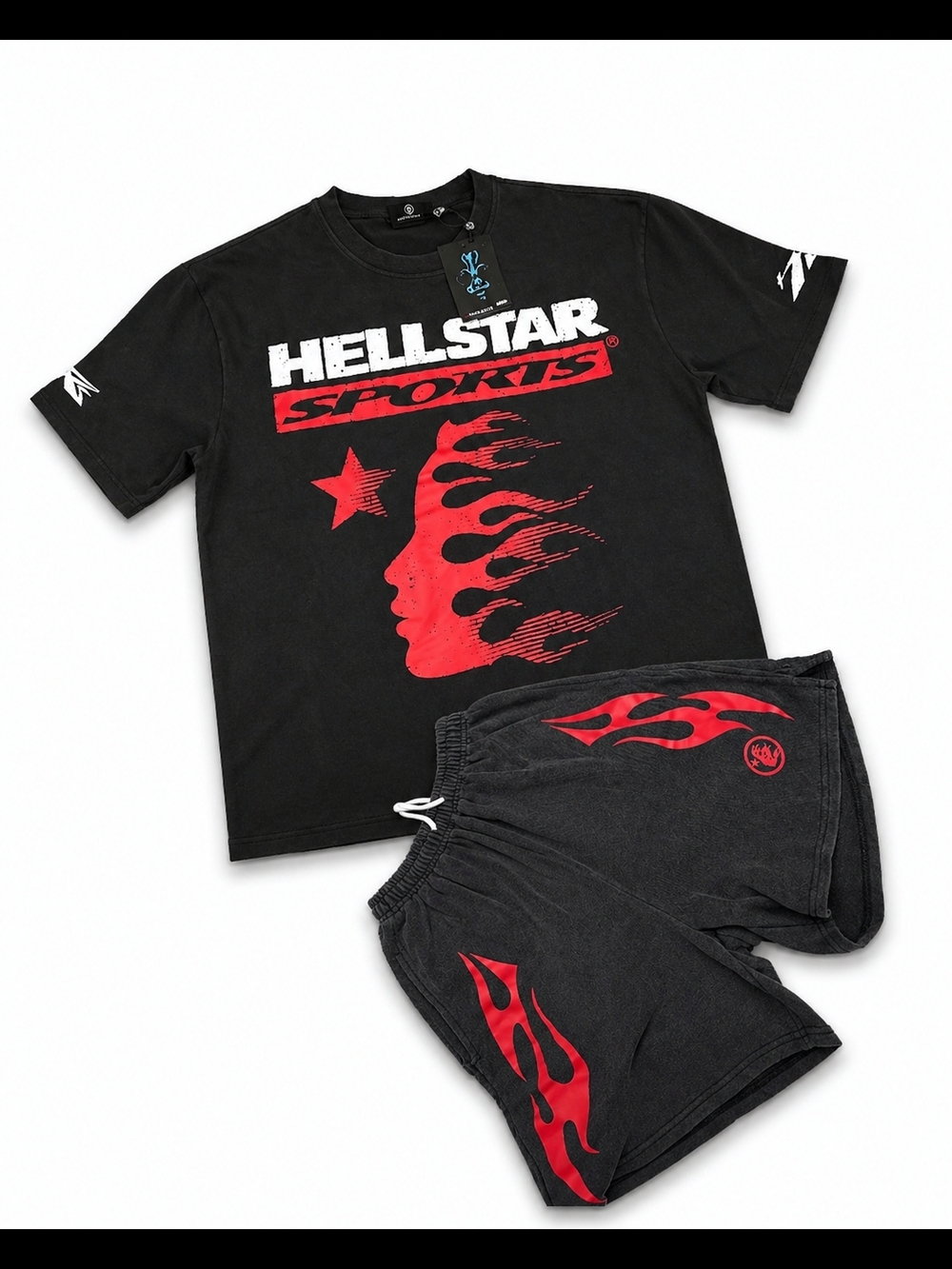 Hellstar Sports Black Tee & Shorts Set